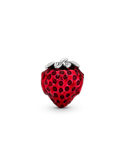 Seeded Strawberry Fruit Charm - Sterling silver