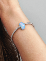 Opalescent Ocean Blue Charm - Sterling silver