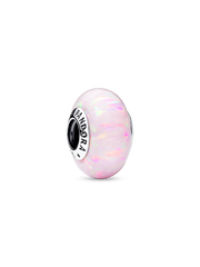 Opalescent Pink Charm - Sterling silver