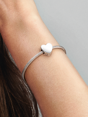 Engravable Heart Charm - Sterling silver