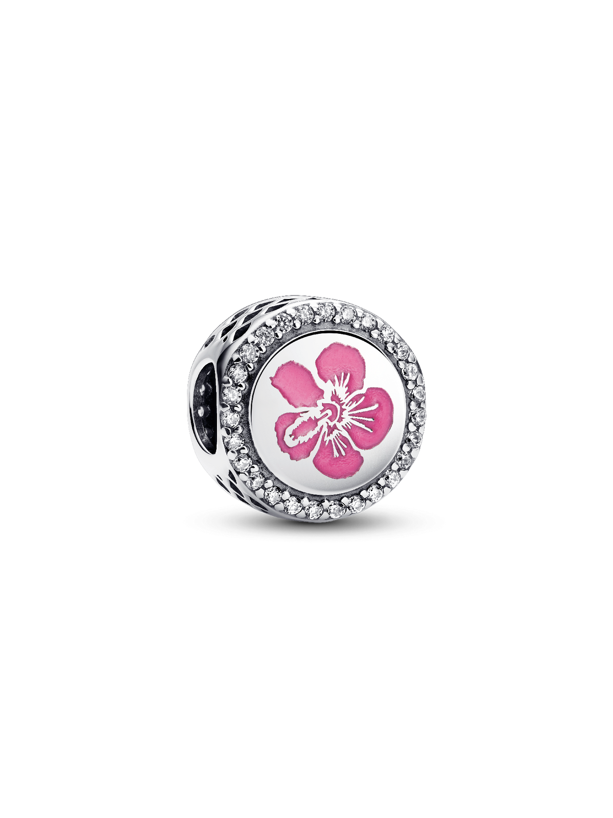 Hawaii Hibiscus Flower Charm - Sterling silver