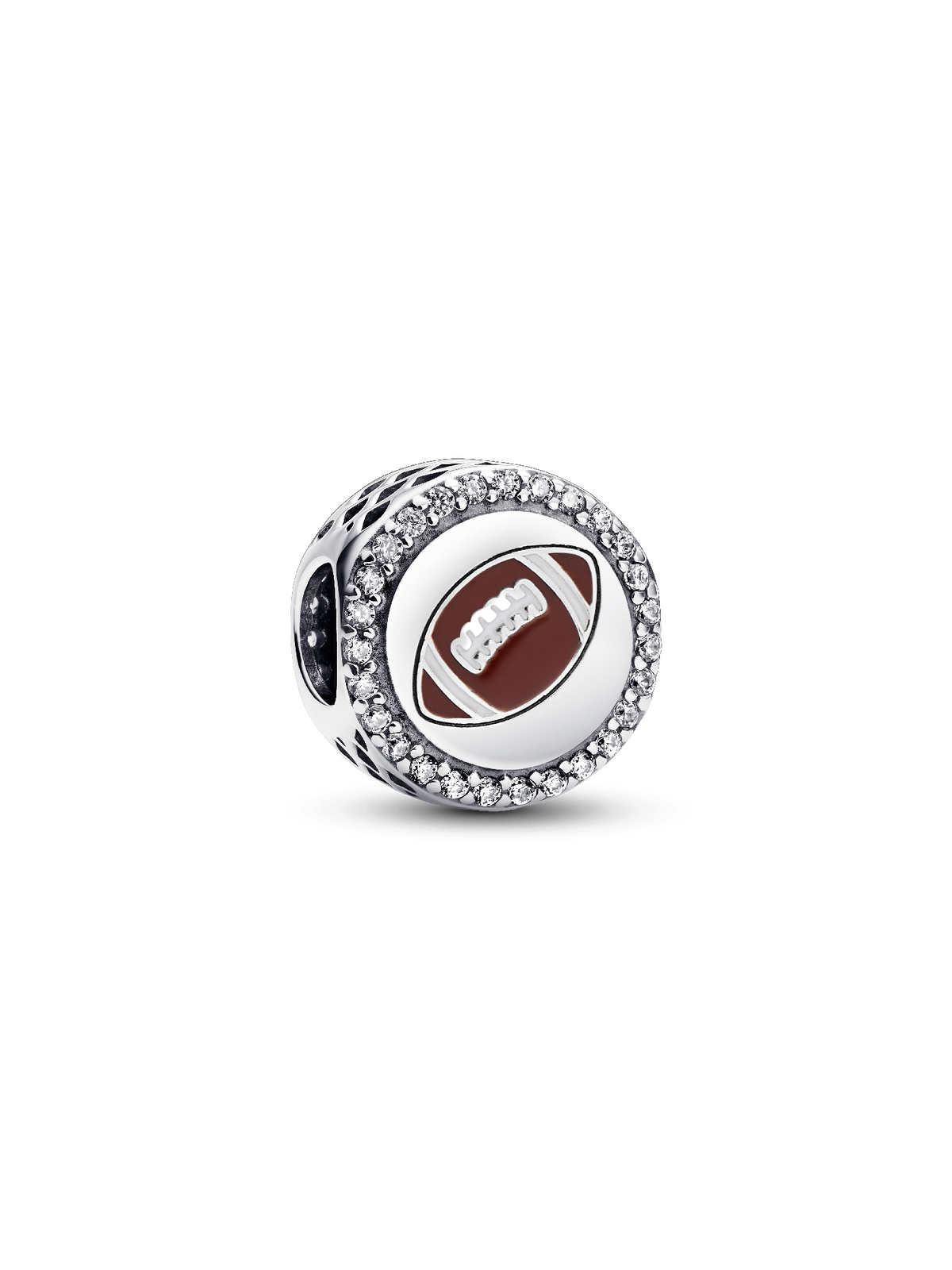 Engravable Football Charm - Sterling silver