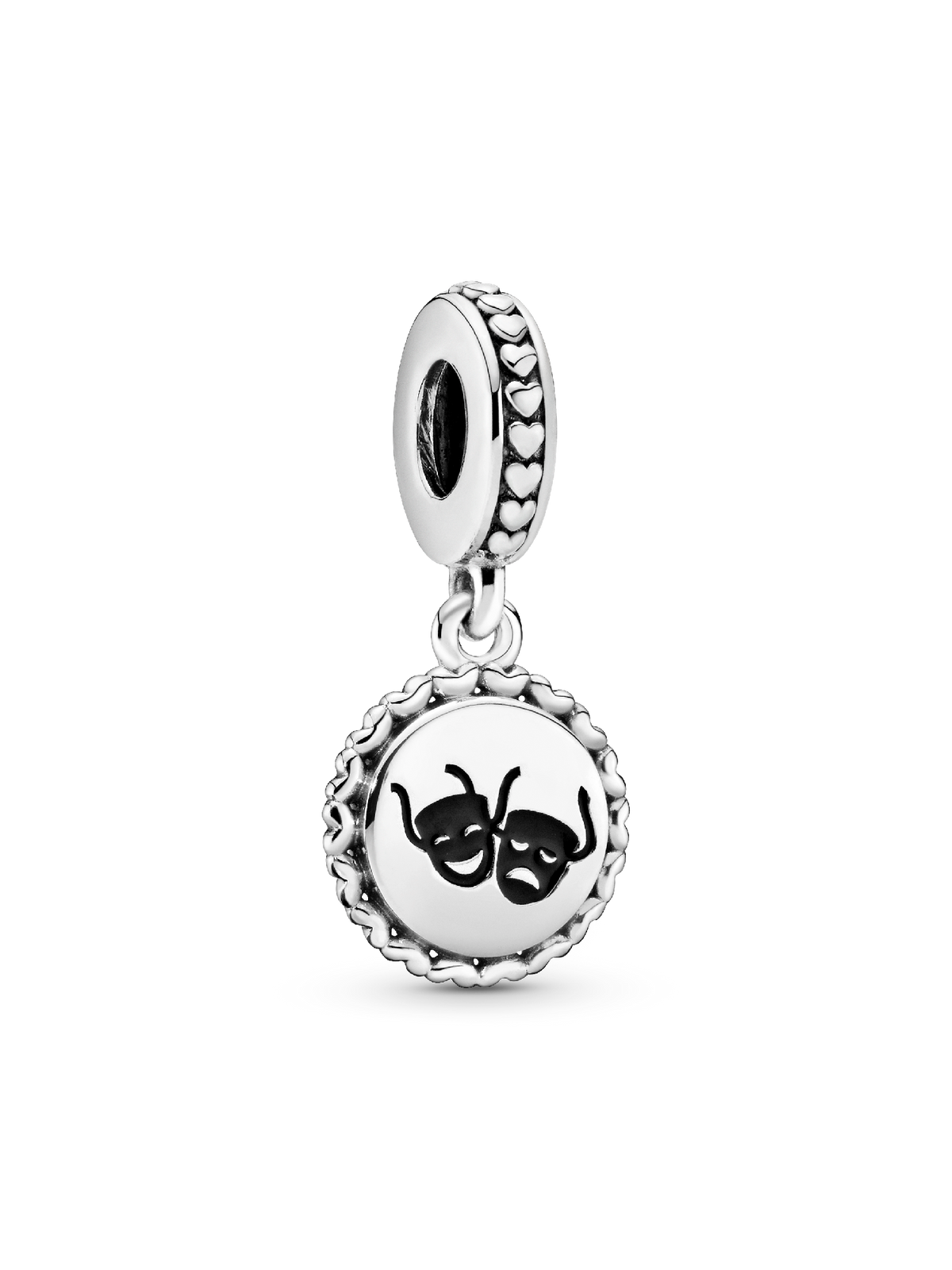 Theatre Masks Dangle Charm - Sterling silver