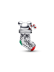 FINAL SALE - Festive Mouse & Stocking Charm - Sterling silver