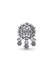 Icy Snowflake Drop Charm - Sterling silver