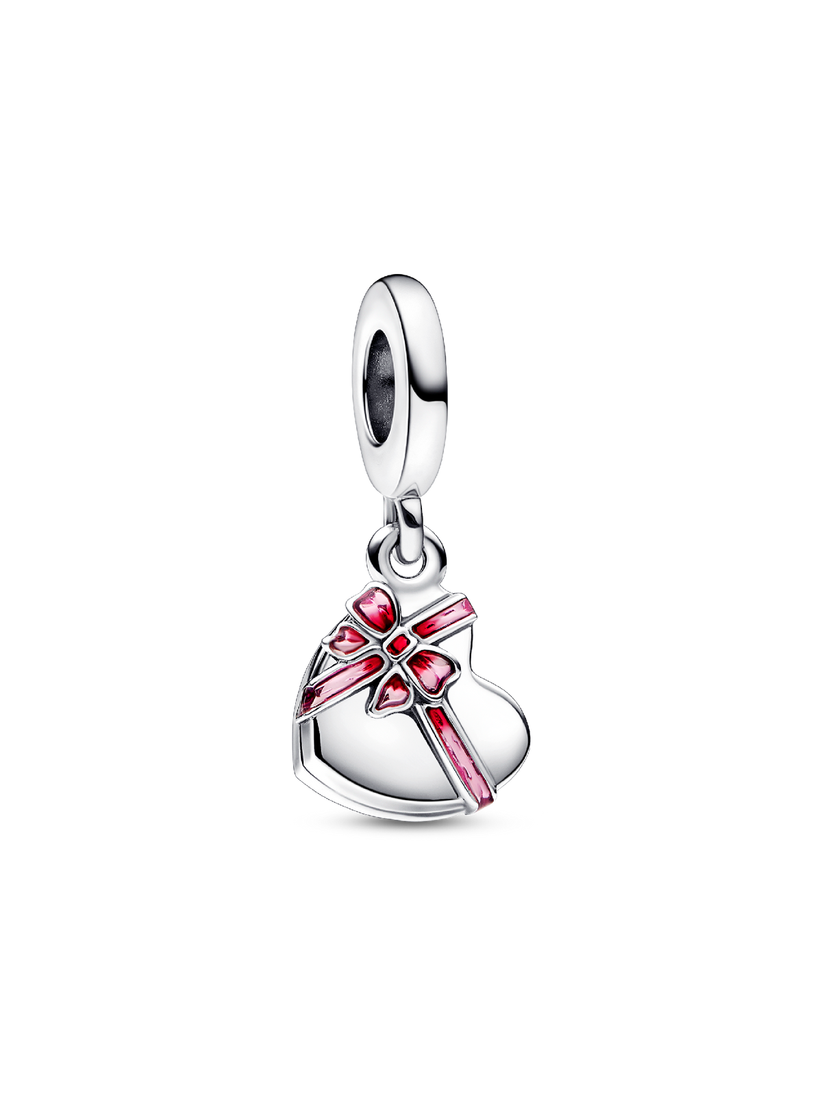 FINAL SALE - Openable Heart Chocolate Gift Box Dangle Charm - Sterling silver