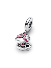 FINAL SALE - Openable Heart Chocolate Gift Box Dangle Charm - Sterling silver