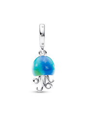 Color-changing Jellyfish Dangle Charm - Sterling silver