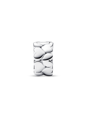 Heart Pattern Clip Charm - Sterling silver