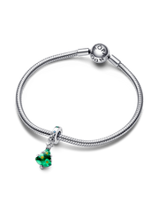 Sparkling Christmas Tree Dangle Charm - Sterling silver