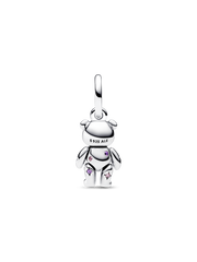 Movable Teddy Bear Dangle Charm - Sterling silver