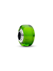 Green Mini Murano Glass Charm - Sterling silver