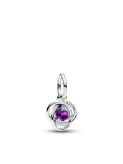 FINAL SALE - Purple Eternity Circle Dangle Charm - Sterling silver