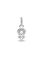 FINAL SALE - Powerful Women Opalescent Dangle Charm - Sterling silver