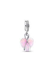 Opalescent Heart Charm Necklace Set