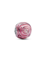 FINAL SALE - Pink Rose in Bloom Charm - Sterling silver