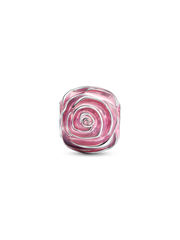 FINAL SALE - Pink Rose in Bloom Charm - Sterling silver