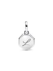 Turquoise-colored Engravable Mini Medallion Charm - Sterling silver