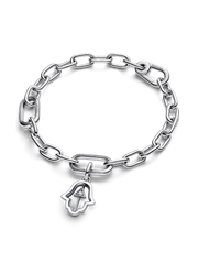 FINAL SALE - Hamsa Hand Medallion Charm - Sterling silver