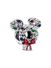 Disney Mickey Mouse Christmas Wreath Charm - Sterling silver