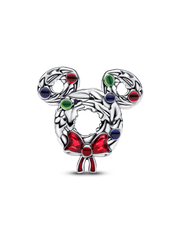 Disney Mickey Mouse Christmas Wreath Charm - Sterling silver