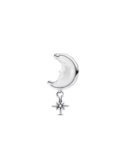 FINAL SALE - Moon & North Star Charm - Sterling silver