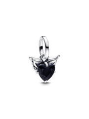 Winged Heart Mini Dangle Charm - Sterling silver
