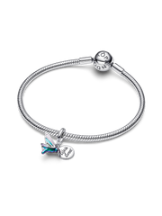 Hummingbird Double Dangle Charm - Sterling silver