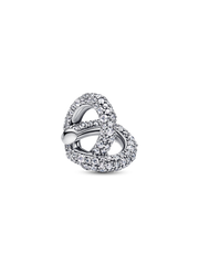 Pavé Infinity Knot Heart Charm - Sterling silver