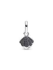 Sparkling Shell Mini Dangle Charm - Sterling silver