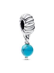 Turquoise-colored Dangle Charm - Sterling silver