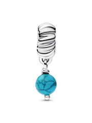 Turquoise-colored Dangle Charm - Sterling silver