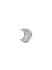 Textured Moon Mini Charm - Sterling silver
