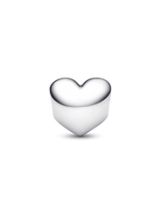 Engravable Blue Stone Heart Charm - Sterling silver