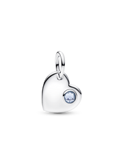 March Birthstone Heart Pendant Necklace