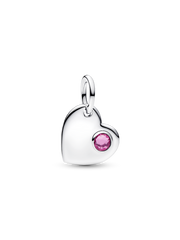 October Birthstone Heart Pendant Necklace