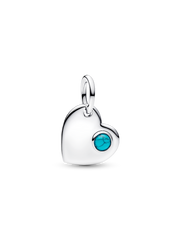 December Birthstone Heart Pendant Necklace