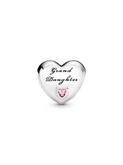 FINAL SALE - Granddaughter Heart Charm - Sterling silver