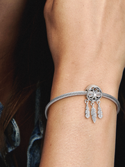 Spiritual Dreamcatcher Charm - Sterling silver
