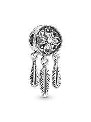 Spiritual Dreamcatcher Charm - Sterling silver