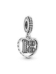 18th Celebration Dangle Charm - Sterling silver