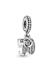 50th Celebration Dangle Charm - Sterling silver