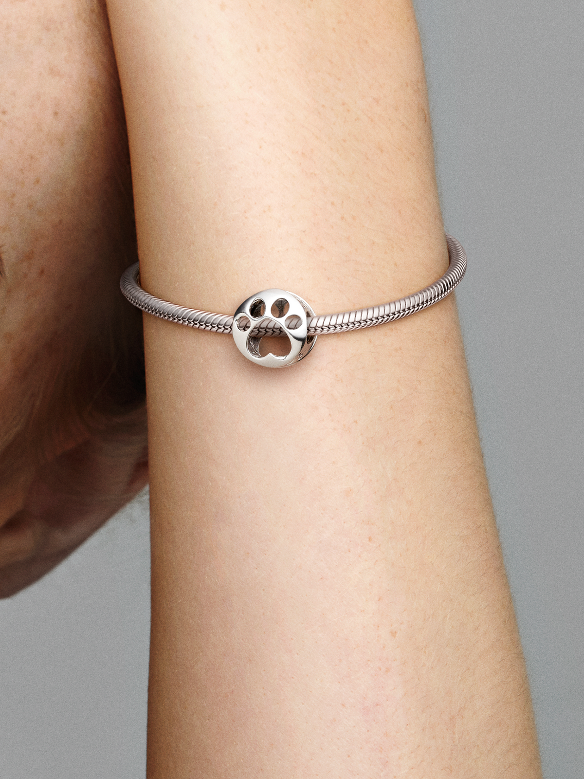 Openwork Paw Print Charm - Sterling silver