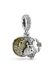 Disney Beauty and the Beast Dancing Dangle Charm - Sterling silver