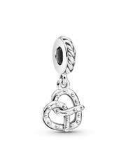 Pretzel Dangle Charm - Sterling silver