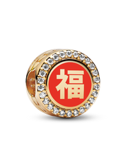 Chinese Fortune & Prosperity Charm - 14k gold plating