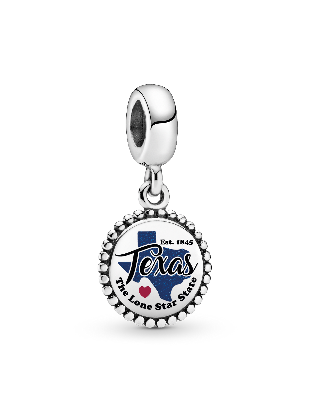 FINAL SALE - Texas State Map Dangle Charm - Sterling silver