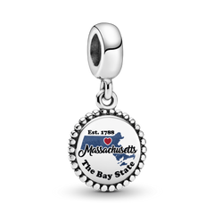 FINAL SALE - Massachusetts Map Dangle Charm