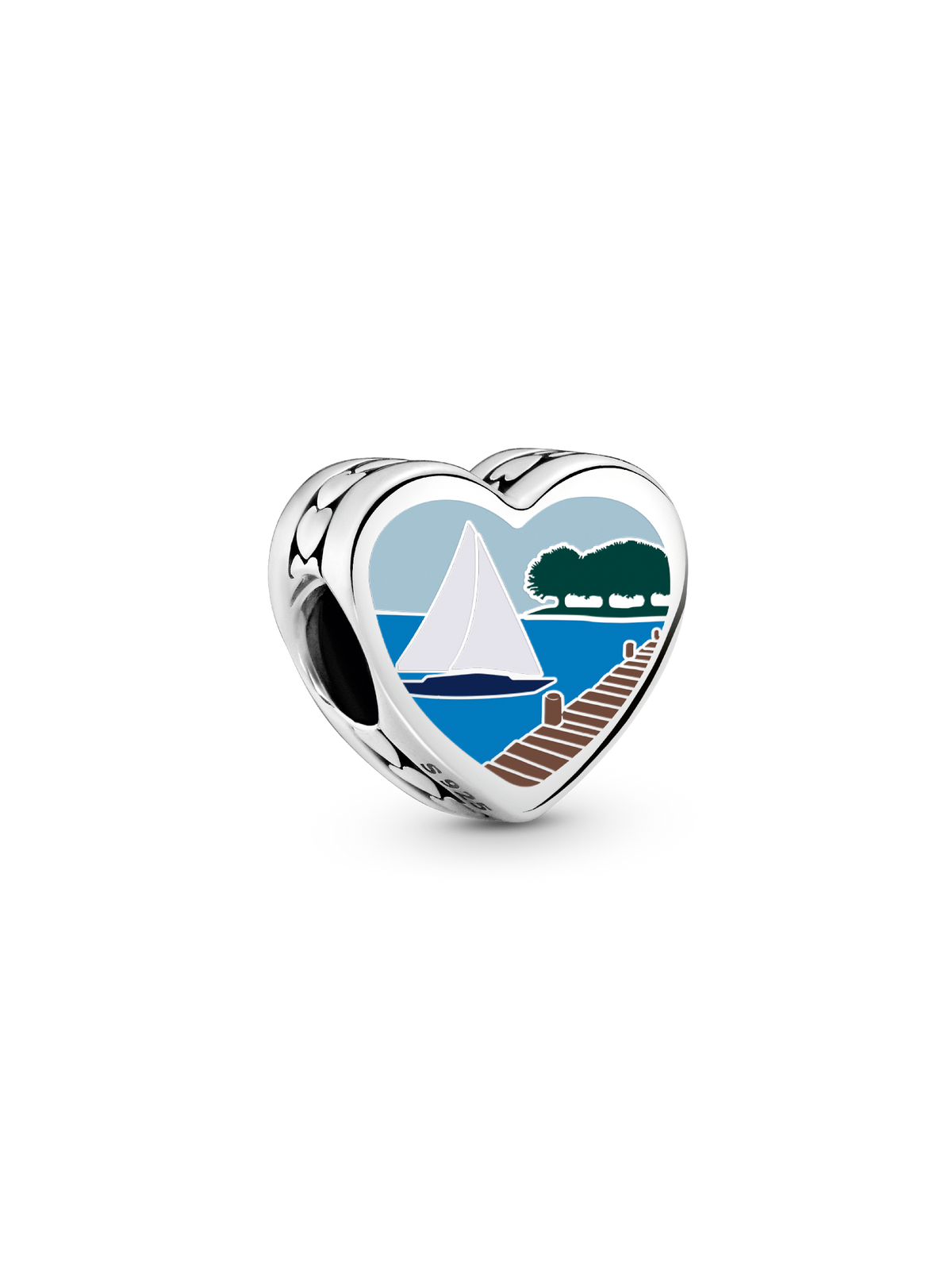 Connecticut Heart Charm - Sterling silver