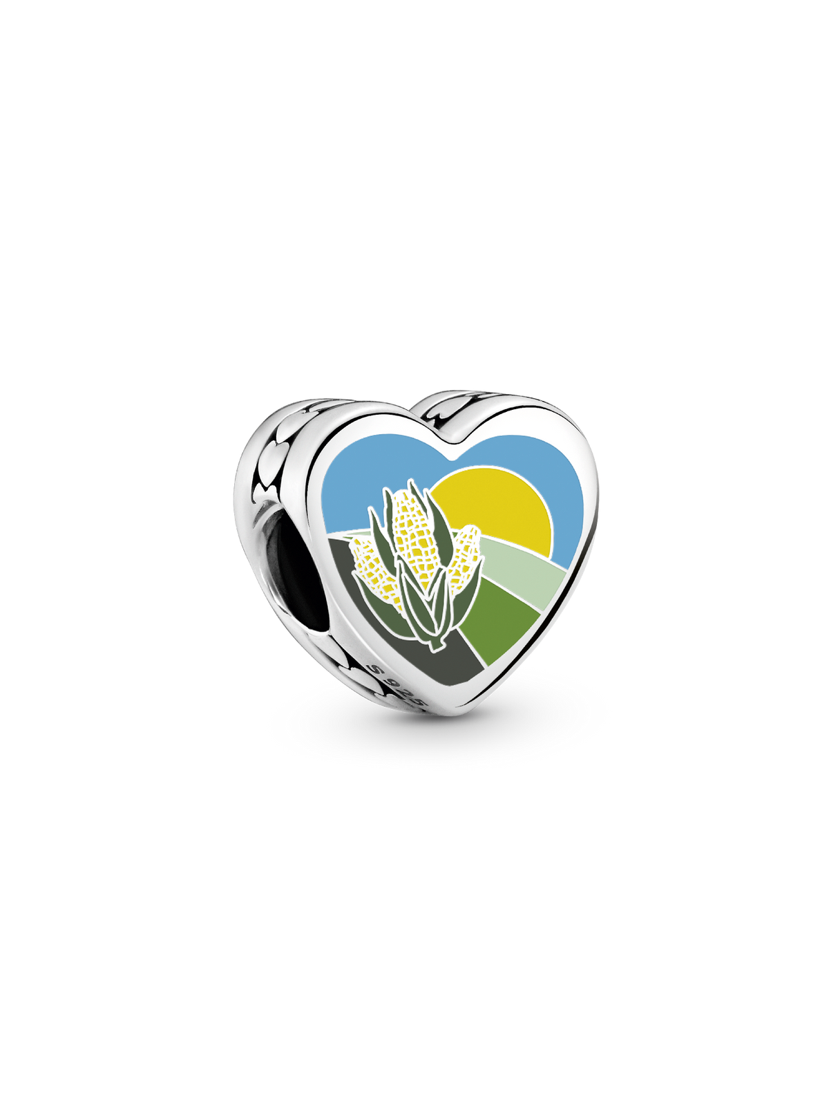 Iowa Heart Charm - Sterling silver